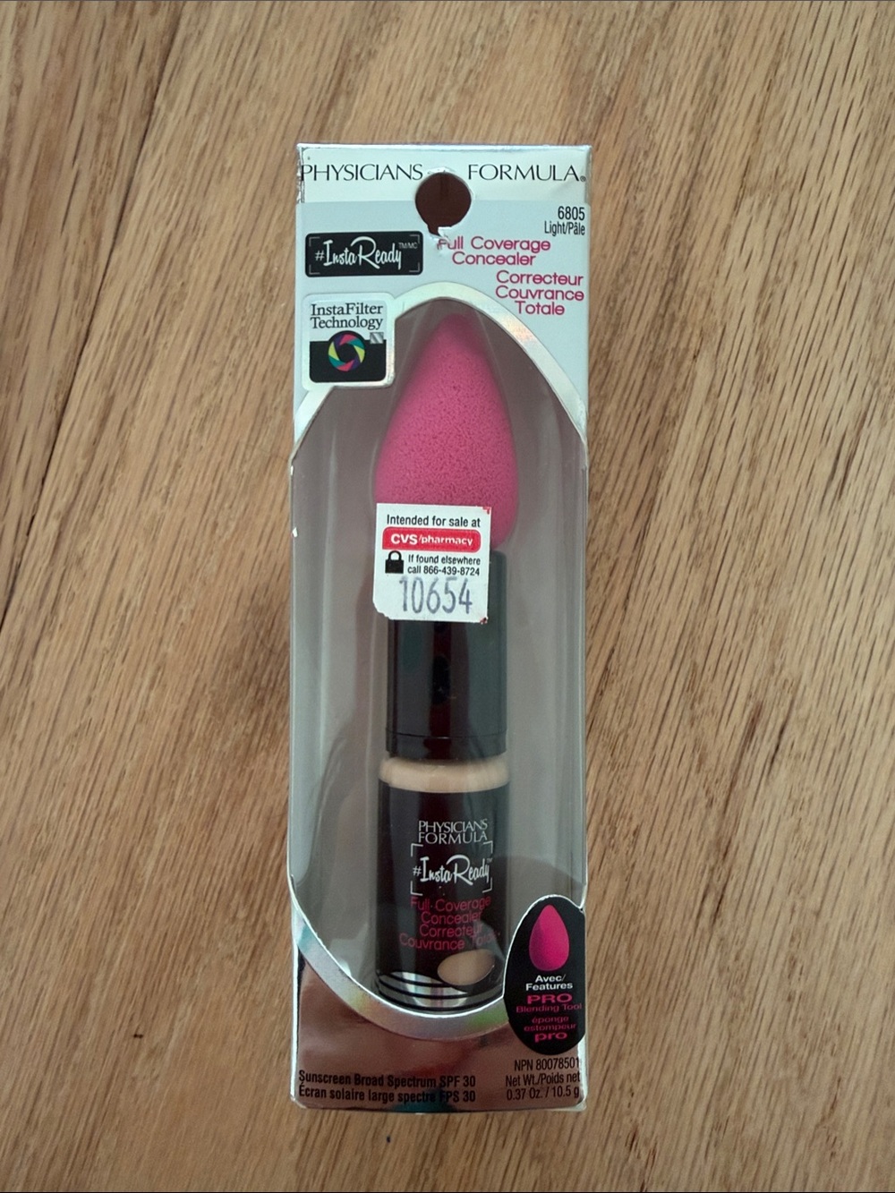 NEW Physicians Formula Full Coverage Concealer with Pink Sponge Applicator